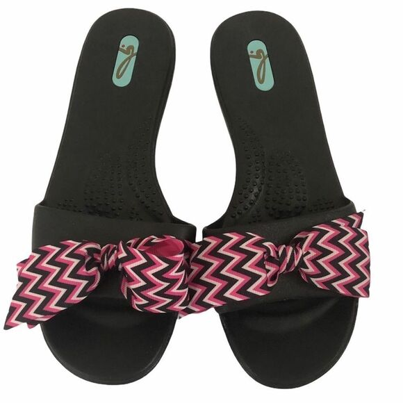 NWOB Oka B’s  Slide Sandals with bow detail - Picture 1 of 7